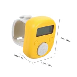 Yellow Finger Mounted Digital Counter Ring, Portable Luminous Plastic