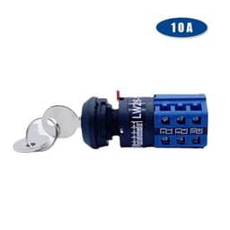 LW26-10/3S Single Hole Mounted 16.5mm Rotary Changeover Cam Switch with Lock Key Dual Power Supply Motor Forward and Reverse