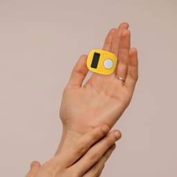 Yellow Finger Mounted Digital Counter Ring, Portable Luminous Plastic