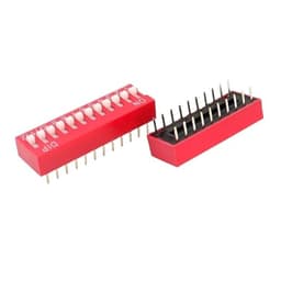 20PCS Red Toggle DIP Switch Module Spacing 2.54MM 24V Inline 1 3 4 5 6 7 8 9 10 12 PIN Quick Dial The Code(K061a024-DS-01)