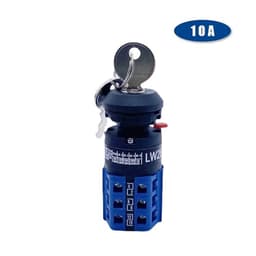 LW26-10/3S Single Hole Mounted 16.5mm Rotary Changeover Cam Switch with Lock Key Dual Power Supply Motor Forward and Reverse