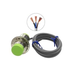 CR30-15DN Capacitive Proximity Switch Sensor M30 NPN or PNP 12-24V DC Cylinder Proximity Sensor(Red)