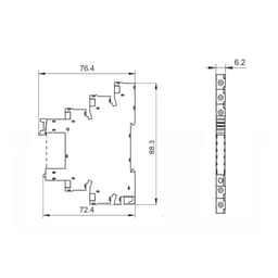 5PCS 10PCS Rail Slim Relay Module 41F-1Z-C2-1 Integrated Mount Power Relay Relay Holder 12V 24V ACDC Relay Socket 6.2mm(XL)