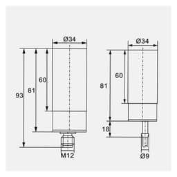 Sensor M30 12-24VDC/20-250VAC Capacitive Proximity Sensor DC 3-Wire AC 2-Wire Switch Sensor(PNP NO)