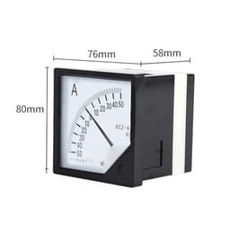 6C2-A DC /75mv Amperemeter Gauge Analog Panel AMP Current Meter 50A -0 - Ammeter 5A 10A 20A 30A 100A 200A 300A 500A 1Pcs(2A -0-2A)