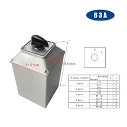 LW26-63/5M Changeover Cam Switch 63A 5 Poles Electrical 3 Position Rotary Selector(01)