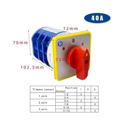 LW5D LW5-40/3 Changeover Rotary Cam Switch 690V 40A Three Levels 3 Position Silver Contact Control Motor Reverse Selector