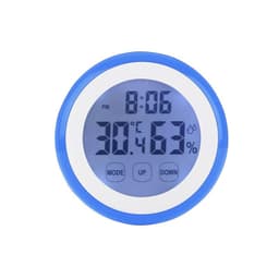 Round Touch Screen Temperature Humidity Meter with Clock Alarm for Household Use