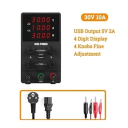 USB DC Regulated Lab Power Supply Adjustable 30V 10A Laboratory 60V 5A Voltage Regulator Stabilizer Bench Source(Black 30v 10a)