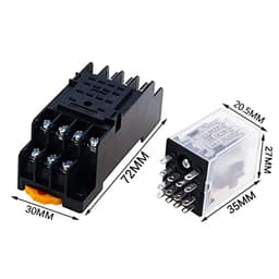 Relay HH54P MY4NJ Plug-in PYF14A DC/AC 12v 24v 36v 48v 110v 220v 5A Silver Contact 14pins 4PDT rele Socket(Ac,36V)