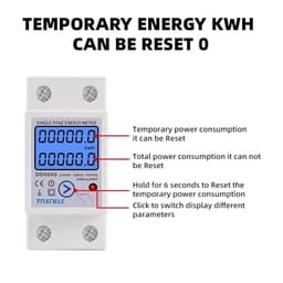 Din Rail LCD Backlight Single Phase Energy Meter kWh Power Consumption