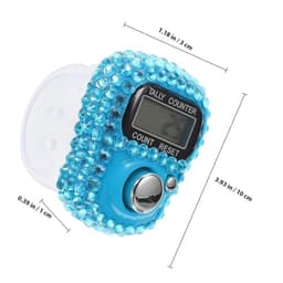 Blue Rhinestone Finger Tally Counter, Mini Ring Digital Hand Counter