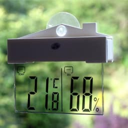 Temperature Humidity Meter Large LCD Window Display with Suction Cup