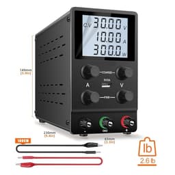 DC Power Supply Variable,0-30V 0-10A Adjustable Switching DC Regulated Bench Power Supply,Coarse and Fine Adjustment(LCD Screen 60V5A)