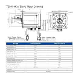 AC 220V Servo Motor Driver Kit 100W 200W 400W 750W 1KW Magnetic 17bit Absolute Encoder 40 60 80mm Servo Motor RS485 0.3-3.18Nm