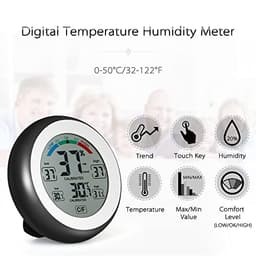 Digital Thermometer Hygrometer Temperature Humidity Meter Max Min Value Trend Display