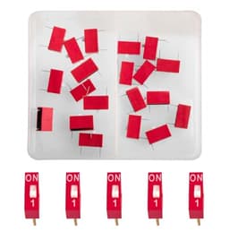 20pcs Double Row Dip Switch 1 Position, Slide Type Switch 2.54mm PCB Mountable On Off Toggle Switch for Circuit,Breadboard