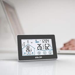 Digital LCD Thermometer Hygrometer Clock Temperature Humidity Meter Tester Comfort Level Indictor Touch Button
