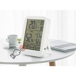 ABS Digital LCD Large Screen Touch Temperature Humidity Meter with Backlight