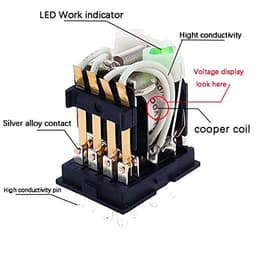 Relay HH54P MY4NJ Plug-in PYF14A DC/AC 12v 24v 36v 48v 110v 220v 5A Silver Contact 14pins 4PDT rele Socket(Ac,36V)
