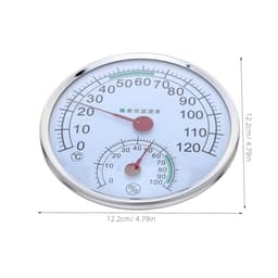 Sauna Temperature and Humidity Meter Wall Mount Metal Glass Indoor Monitor