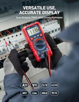 AstroAI M4K0R 4000 Counts Auto-Ranging 1.5v/9v/12v Battery Voltage Multimeter and AstroAI CM2KOR Digital Clamp Meter 2000 Counts