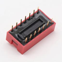 10 PC 2 line 14 IMC hot Pitch dip 2.54mm 7P Switch pin red