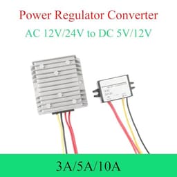 AC 12V/24V to DC 5V/12V AC-DC Power Converter 3A 5A 10A Regulator Step-Down Voltage Power Supply Modul(10A Aluminum Shell,DC 12V)