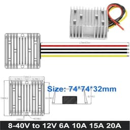 1pcs 8-40V to 12V 1A 2A 3A 4A 6A 10A 15A Step Up/Down DC Power Converter Buck Boost Voltage Regulator Supply