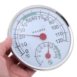Sauna Temperature and Humidity Meter Wall Mount Metal Glass Indoor Monitor