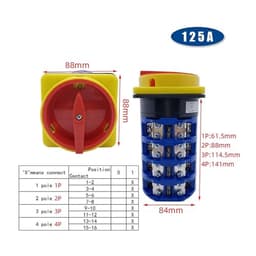LW26GS-125A Padlock Off-ON Two Positions Changeover Selector Panel Mounted Rotary Cam Switch(1P 4Terminals)