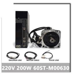 220V 200W 60ST-M00630 ac Servomotor 0.64N.M 3000RPM H2N-15A Driver Permanent Magnet AC servo Motor Single-Phase Driver