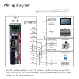 200W 400W 600W 750W 1000W Ethercat AC Servo Motors Drivers 3000RPM 220V AC Servo Motor Driver Kit for Automated Machine(600W 17Bit Absolute)