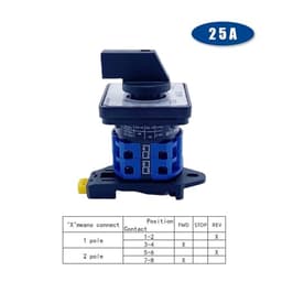 YMW26 LW26-25/2 Rail Mount FWD-Stop-REV Changeover Rotary Cam Switch 25A 690V Selector Control Motor LW28