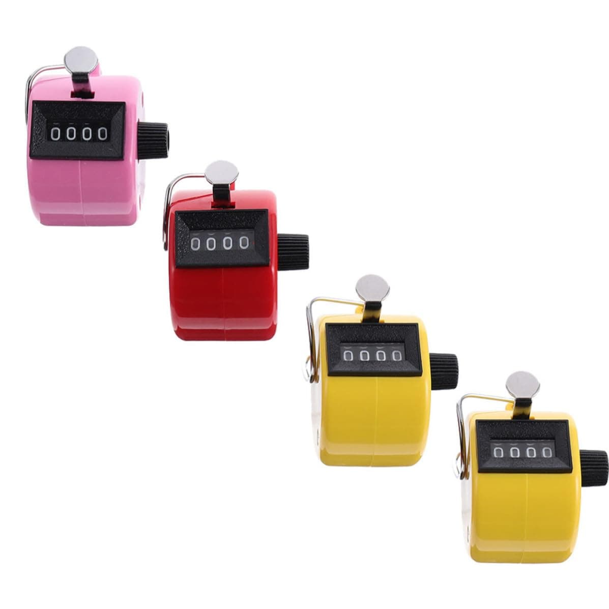 4 Pcs Hand Held Tally Counter 4-digit Manual Plastic Digital Counter