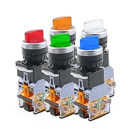 GUMMMY LA38-11XD/2 Rotary Push Button Switch with lamp 22MM 2 Position 3 Position Latching LED knob switches Multicolor Optional (Color : Red-3