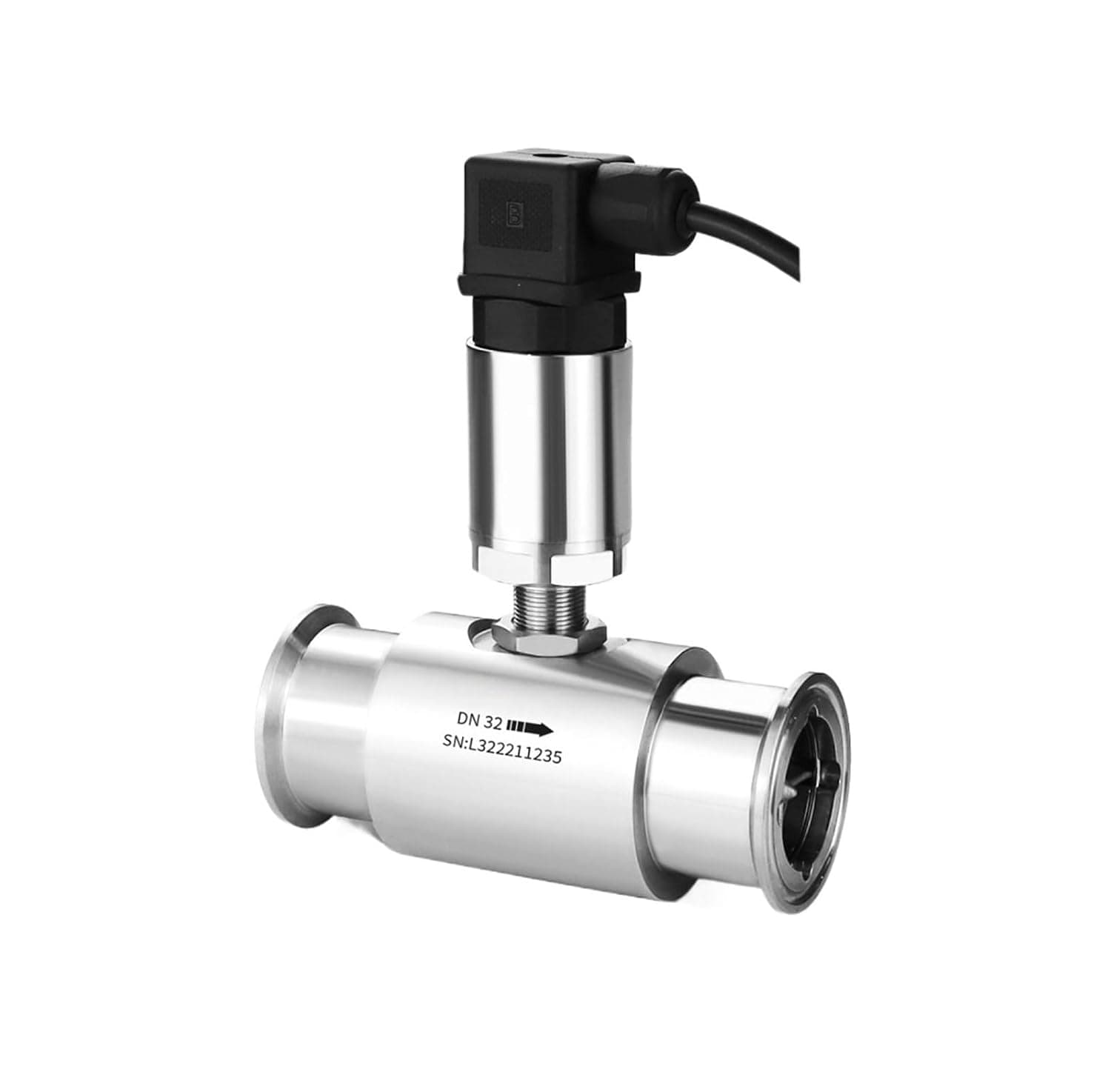 Clamp Type Chuck Flow Meter Stainless Steel 4-20mA Liquid Water Sensor(DN25/4-20mA)