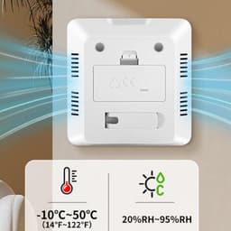 ABS Large-Screen Temperature Humidity Meter with Clock Household Electronics