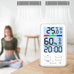 ABS Color Screen Digital Display Temperature Humidity Meter Indoor Household Wall-Mounted Type