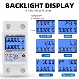Din Rail LCD Backlight Single Phase Energy Meter kWh Power Consumption