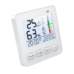 ABS Large-Screen Temperature Humidity Meter with Clock Household Electronics