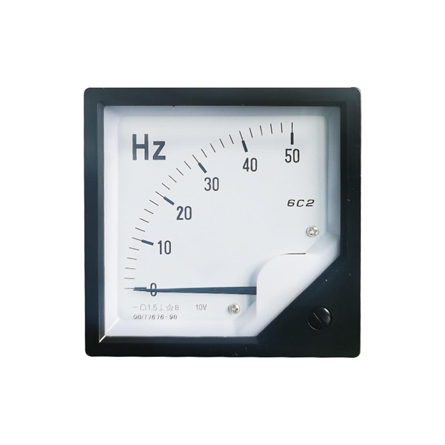 6C2-Hz DC Frequency Meter 0-50Hz 0-60Hz /DC10V Sensor Excitation Voltmeter Square Pointer Voltage 80 * 80mm 1Pcs(0-50Hz(DC10V))