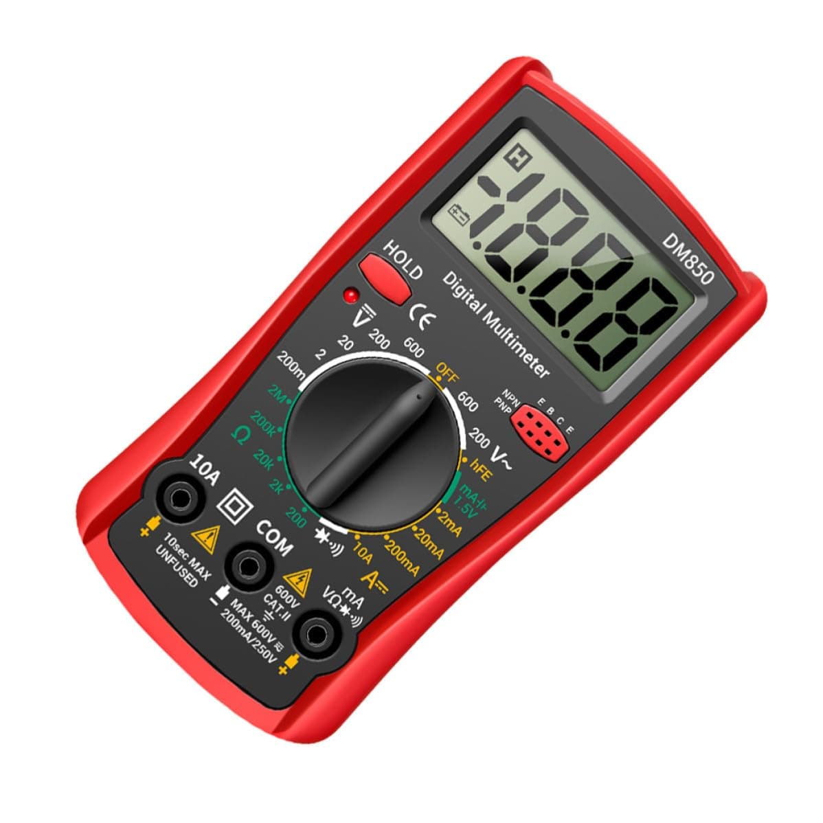 Dm850 Digital Multimeter, Handheld Volt Tester with Data Hold and Kickstand