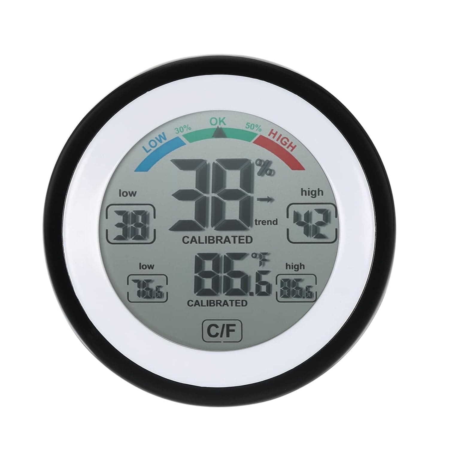 Digital Thermometer Hygrometer Temperature Humidity Meter Max Min Value Trend Display