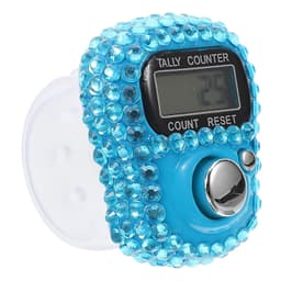 Blue Rhinestone Finger Tally Counter, Mini Ring Digital Hand Counter