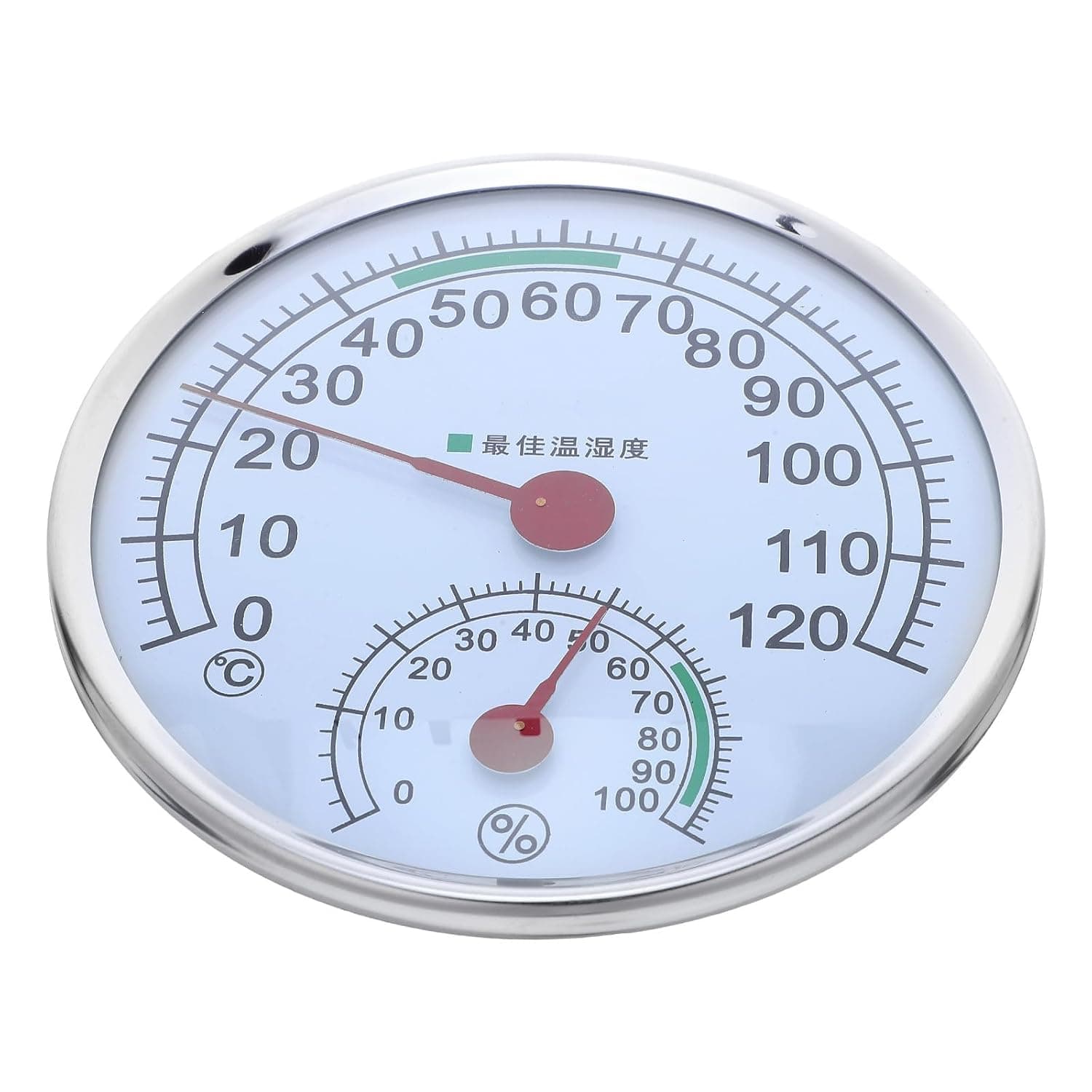 Sauna Temperature and Humidity Meter Wall Mount Metal Glass Indoor Monitor