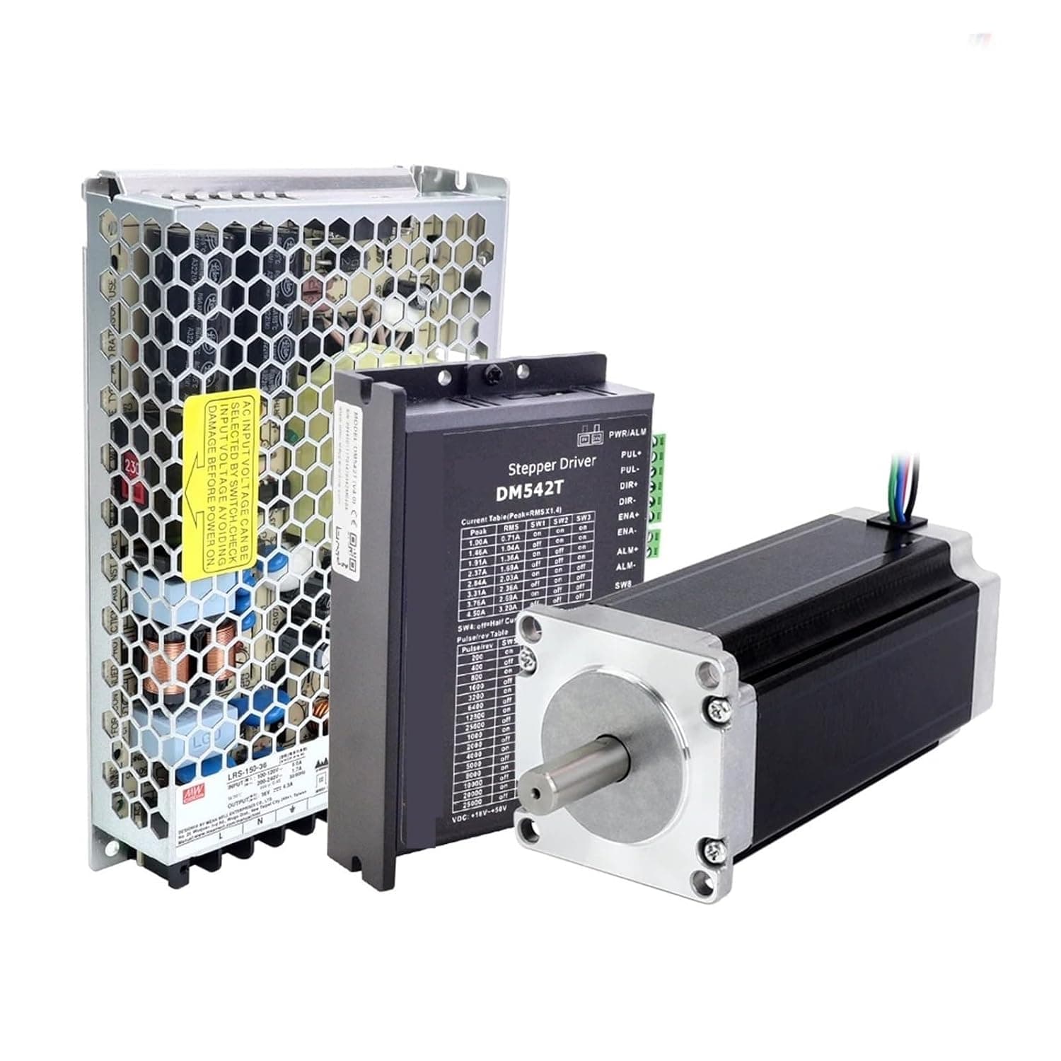 1 Axis Open Loop Stepper Motor Driver Power Supply Kit 3.0Nm 4.2A 20-50VDC