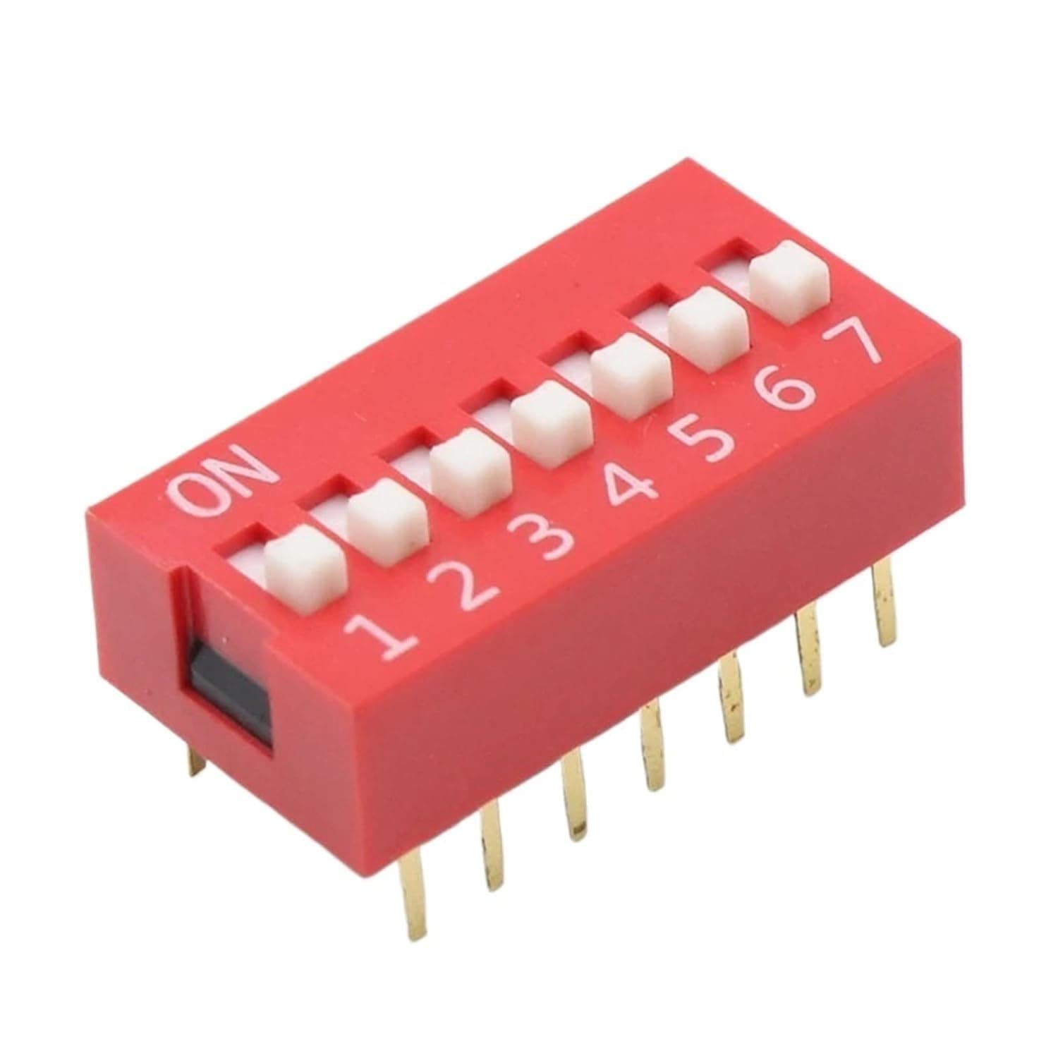10 PC 2 line 14 IMC hot Pitch dip 2.54mm 7P Switch pin red