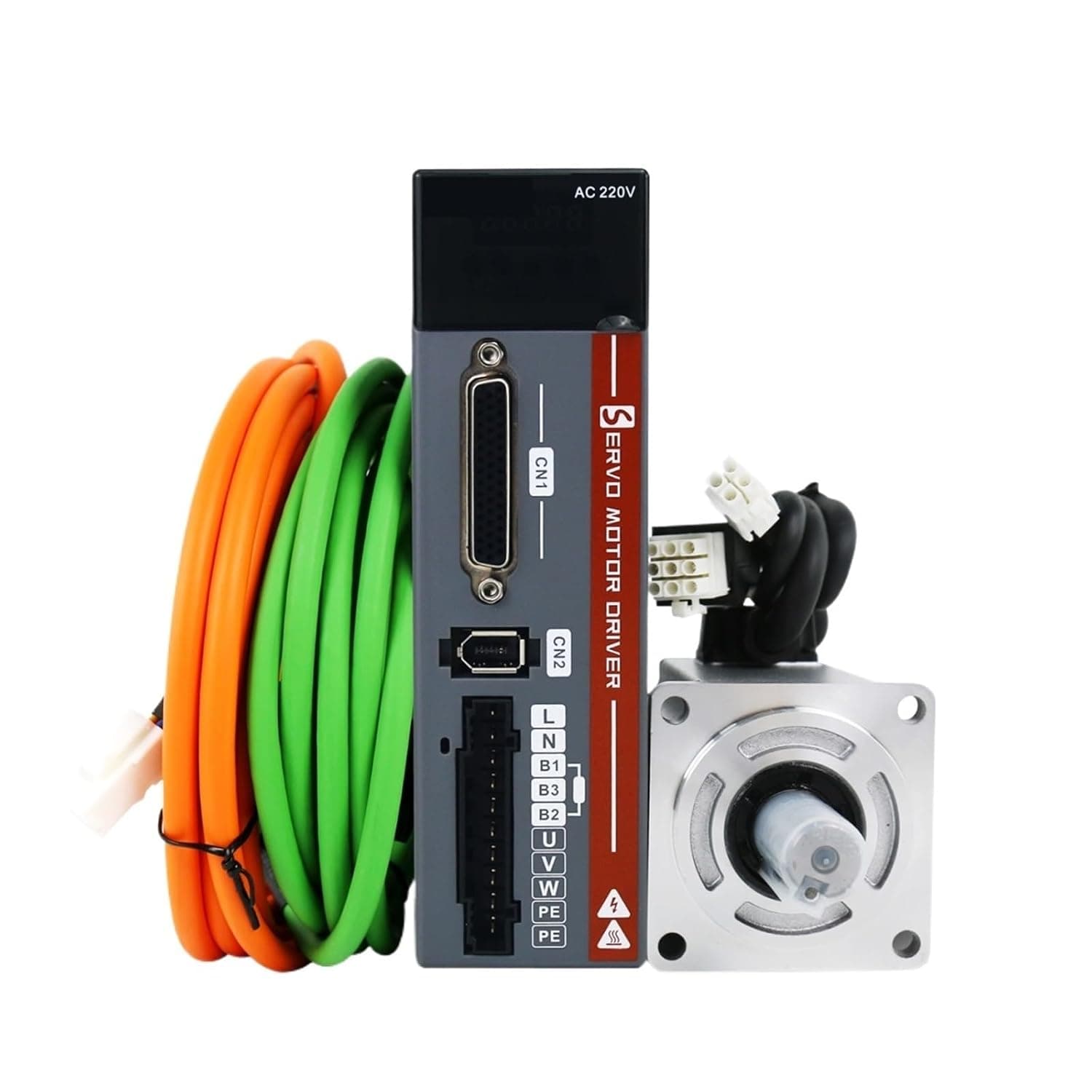 A5 220V 3000RPM IP65 200W 400W 600W 750W 1000W AC Servo Motor Controller Driver Kit AC Servo Motor Driver Controller Kit(200W 17Bit Absolute)