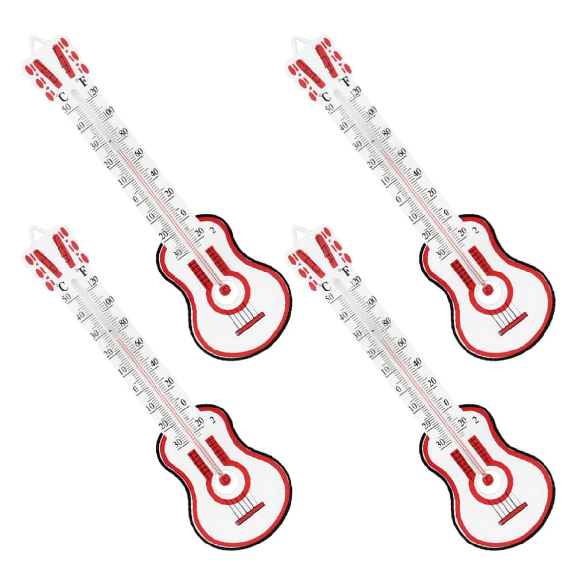 4pcs Thermometer Gauge, Wall Hanging Cello Guitar Temperature Meter